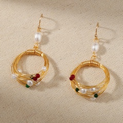 simple retro trend handmade imitation pearl earrings jewelry