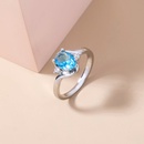 2021 new fashion oval lake water sapphire ring simple copper microinlaid zircon ringpicture8