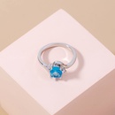 2021 new fashion oval lake water sapphire ring simple copper microinlaid zircon ringpicture10
