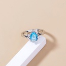 2021 new fashion oval lake water sapphire ring simple copper microinlaid zircon ringpicture11