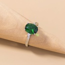 new emerald green gemstone copper ring simple microinlaid zircon ring accessories femalepicture9