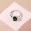 new emerald green gemstone copper ring simple microinlaid zircon ring accessories femalepicture10