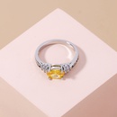 simple yellow gemstone ring accessories creative microinlaid zircon copper ring wholesalepicture10