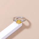 simple yellow gemstone ring accessories creative microinlaid zircon copper ring wholesalepicture11