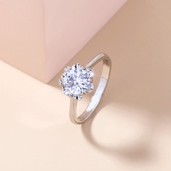 anillo de damas simples accesorios con incrustaciones de anillo de cobre de circón al por mayor