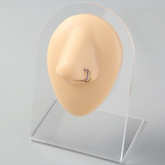 Anneau de nez en acier inoxydable en forme de C avec ongles de nez en diamant faux bijoux d'anneau de nez