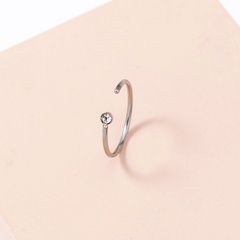 fashion diamond-studded stainless steel piercing round nose ring niche nose ornaments