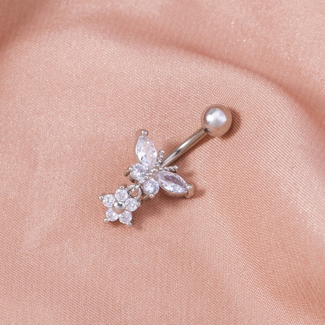 simple micro-inlaid butterfly belly button nail zircon piercing belly button accessories  NHDB499092's discount tags