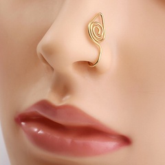 personnalité all-match en acier inoxydable anneau de faux nez en forme de U enroulement manuel géométrique piercing anneau de nez bijoux