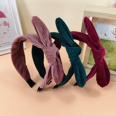 new striped flannel rabbit ears headband simple hairpin bow hair accessories