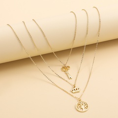 couronne arbre de vie pendentif collier trois ensembles pendentif collier bijoux en gros
