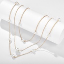 Nuevo collar de mltiples capas de aleacin moldeada simple Collar largo de perlas de modapicture9