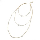Nuevo collar de mltiples capas de aleacin moldeada simple Collar largo de perlas de modapicture12