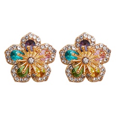 new Korean version of flower earrings diamonds exaggerated earrings