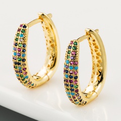 Creative simple fashion copper micro-inlaid zircon earrings