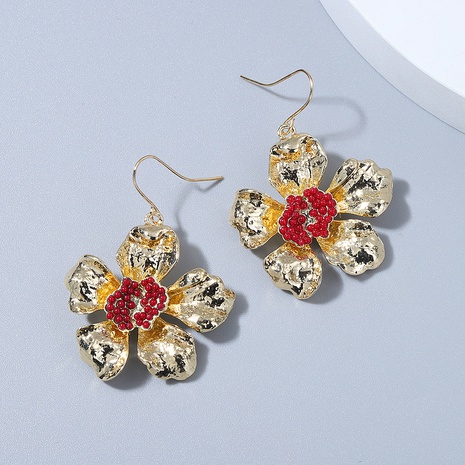 Korean retro shiny flower earrings fashion trend beads flower earrings wholesale  NHJQ499355's discount tags