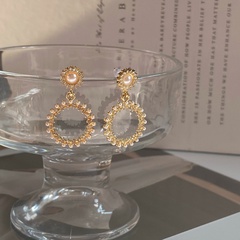 Korean style imitation pearl diamond sun flower earrings fashion earrings