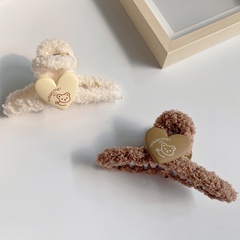 Japanese and Korean cute plush love bear catch clip fashion resin hair accessories