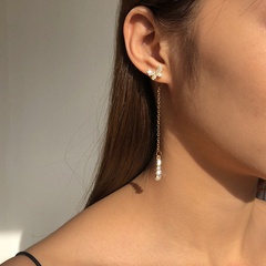 butterfly full diamond chain long earrings simple small fresh