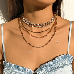 European and American chain necklace punk hip hop necklace diamond geometric necklace