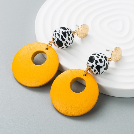 Korean fashion creative geometric shapes hollow wood earrings NHLN499733's discount tags