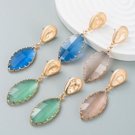 Korean fashion creative alloy crystal glass earrings  NHLN499739's discount tags