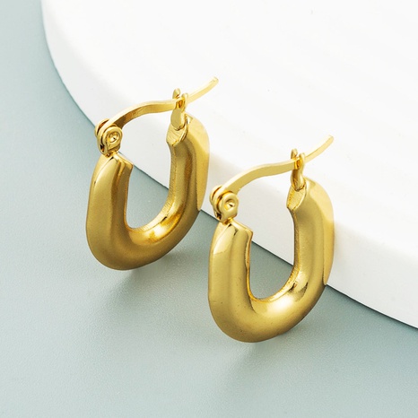 Fashion geometric titanium steel earrings U-shaped Korean earrings wholesale NHLN499745's discount tags
