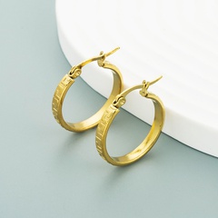 Mode geometrische runde Ohrringe aus Titanstahl Großhandel