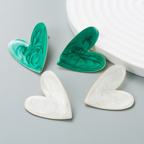 Fashion alloy drop oil heart-shaped earrings female new candy color earrings NHLN499732's discount tags