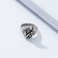 French retro old portrait ring hip hop fashion simple alloy ring