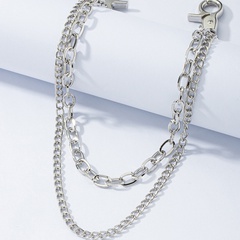 European and American jewelry sweater chain double layered simple hip-hop street chain necklace