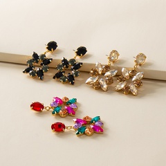 European and American new full diamond hollow crystal earrings wholesale
