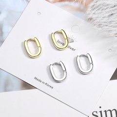 Modische einfache ovale Ohrringe Retro geometrische Kupferohrringe