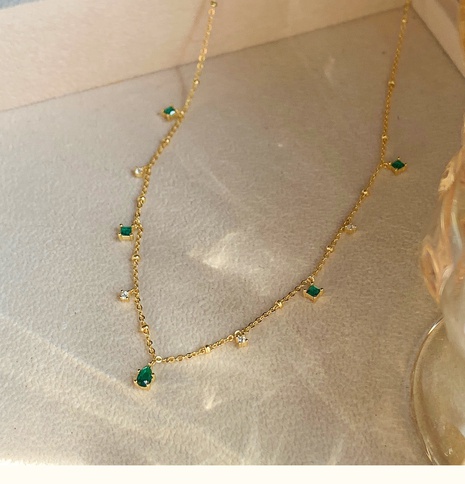 retro high-end necklace simple gold-plated clavicle chain niche design necklace NHLON499866's discount tags