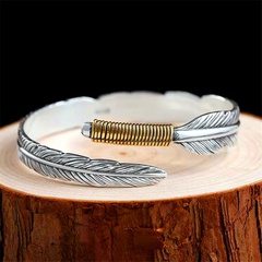 ethnic style retro feather woven open bracelet fashion bracelet