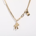 titanium steel necklace immediately rich sweater chain wooden horse pendant gold coin necklacepicture14
