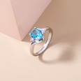 2021 new fashion oval lake water sapphire ring simple copper microinlaid zircon ringpicture12
