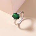 new emerald green gemstone copper ring simple microinlaid zircon ring accessories femalepicture12