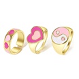 inlaid rhinestone heart ring wholesale Tai Chi love drop oil ring set of 6picture51