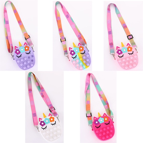 Cute shape push bubble sensory toy silicone mini satchel NHHUQ503312's discount tags