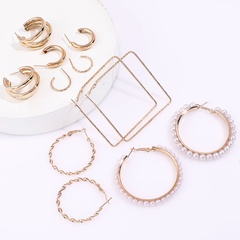 2022 simple set of 6 pairs of earrings of different shapes