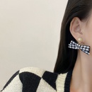 Autumn and winter checkerboard bow fabric earringspicture12