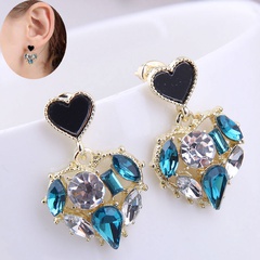 Korean fashion sweet OL concise sweet heart personalized earrings