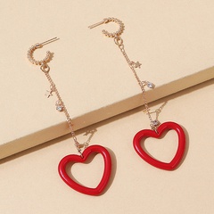 European and American creative resin hollow peach heart earrings wholesale