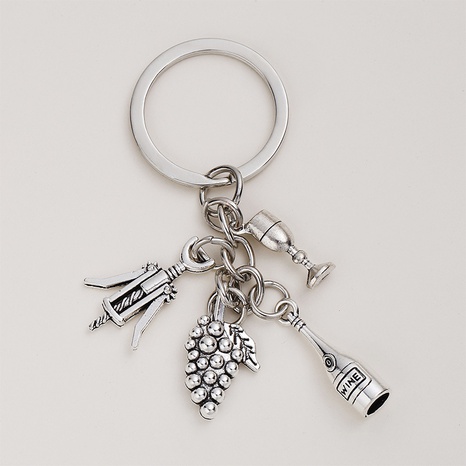 Tire-bouchon raisin vin métal porte-clés sac à dos clé pendentif en gros NHAP463183's discount tags