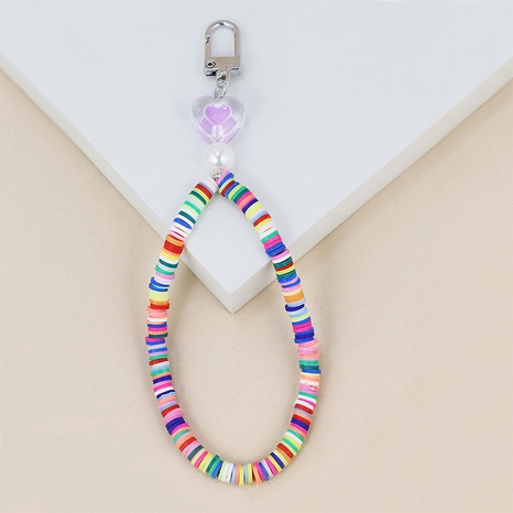 Pendentif en métal perles séparées couleur mélangée dessin animé de fruits alphabet anglais perles en vrac perforées porte-clés NHAP463185's discount tags