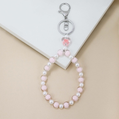 Bracelet de chaîne de perles de cristal transparent de mode chaîne courte perle de verre porte-clés accessoires de bijoux à bricoler soi-même NHAP463192's discount tags