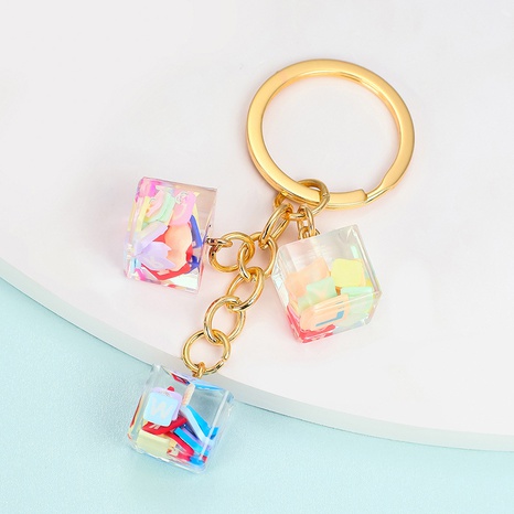 Nouveau créatif cube transparent porte-clés mode femme sac pendentif décoration petit cadeau NHAP463193's discount tags