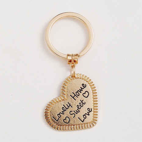 Pendentif porte-clés lettrage pendentif coeur en métal bijoux en acier inoxydable porte-clés en métal en forme de coeur NHAP463189's discount tags