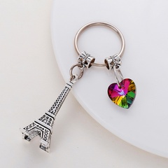 New Paris Tower Love Rhinestone Keychain Handbag Pendant